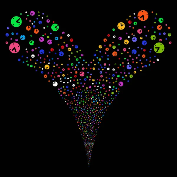 Saat çift havai fişek akışı