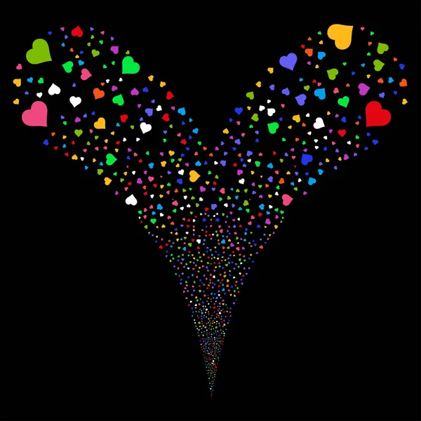 Kalp çift havai fişek akışı