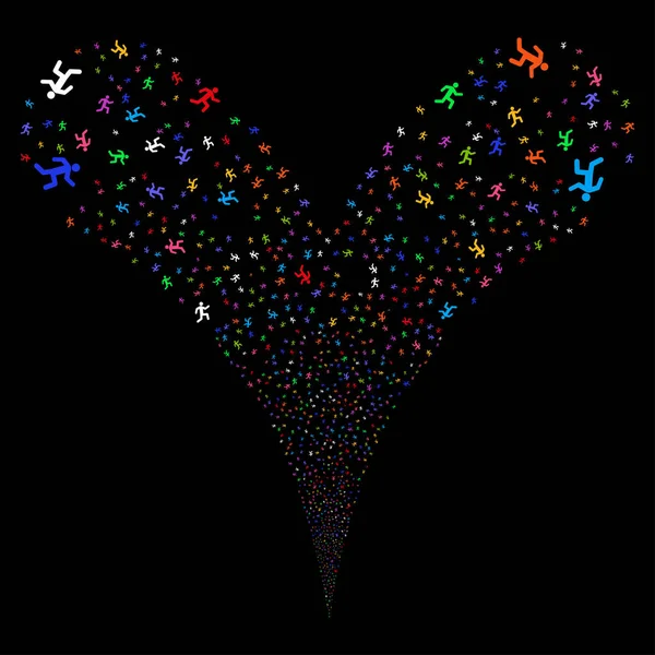 Çalışan adam çift havai fişek akışı