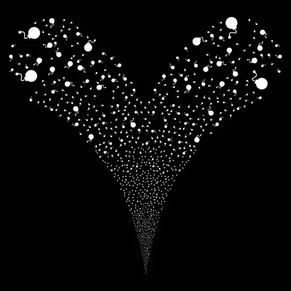 Bomba çift havai fişek akışı