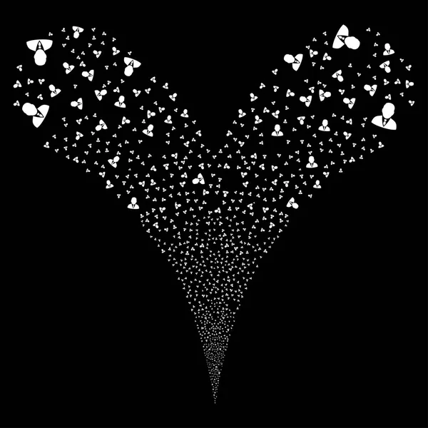 Patron çift havai fişek akışı