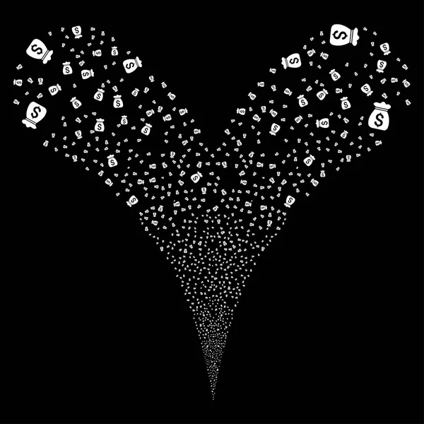 Para çanta çift havai fişek akışı