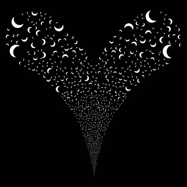 Feu d'artifice double lune — Image vectorielle