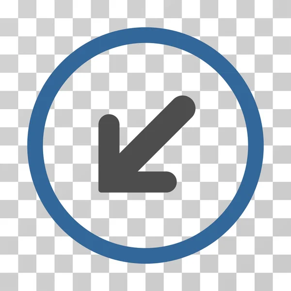 Flecha izquierda hacia abajo redondeado icono del vector — Vector de stock