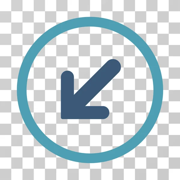 Pijl links omlaag afgeronde Vector Icon — Stockvector