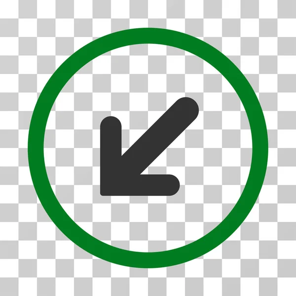 Nyíl balra lefelé kerekített Vector Icon — Stock Vector