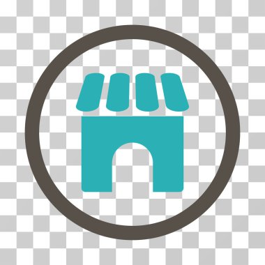 Dükkanı bina yuvarlak vektör simgesi