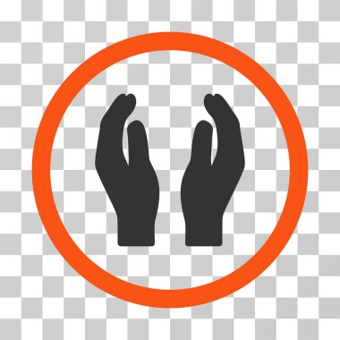 Bakım el yuvarlak vektör simgesi