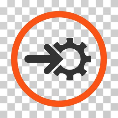 Dişli Tümleştirme yuvarlak vektör simgesi