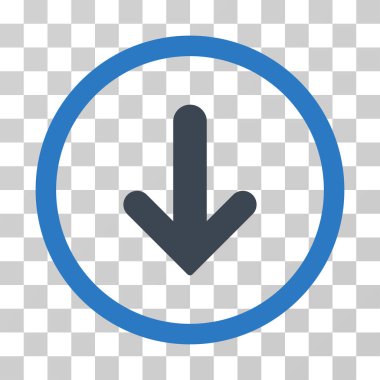 Yuvarlak vektör simgesi aşağı ok