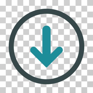 Yuvarlak vektör simgesi aşağı ok