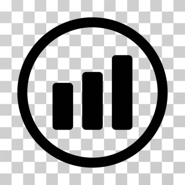 Çubuk grafik artış yuvarlak vektör simgesi