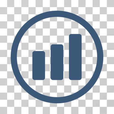 Çubuk grafik artış yuvarlak vektör simgesi