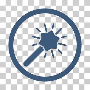 Sihirli aracı yuvarlak vektör simgesi