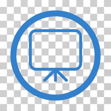 Sunum ekranı yuvarlak vektör simgesi