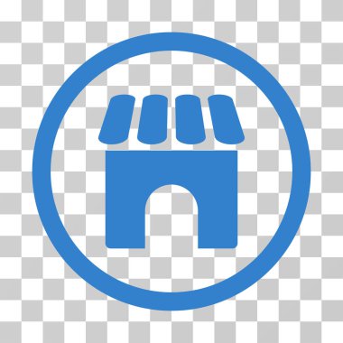 Dükkanı bina yuvarlak vektör simgesi