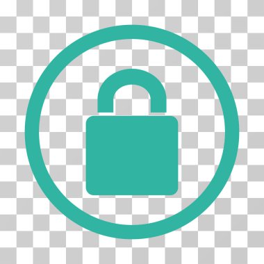 Kilit yuvarlak vektör simgesi