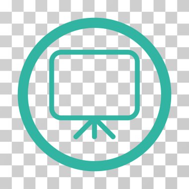 Sunum ekranı yuvarlak vektör simgesi