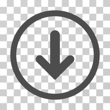 Yuvarlak vektör simgesi aşağı ok