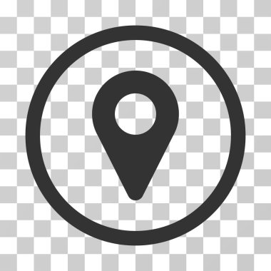 Harita işaretleyici yuvarlak vektör simgesi