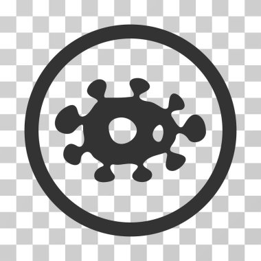 Virüs yuvarlak vektör simgesi