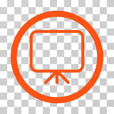 Sunum ekranı yuvarlak vektör simgesi