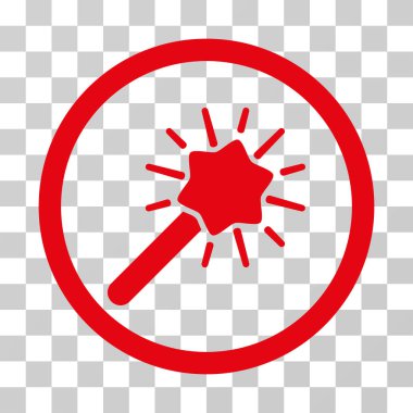 Sihirli aracı yuvarlak vektör simgesi