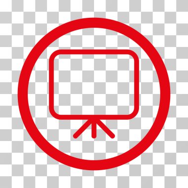 Sunum ekranı yuvarlak vektör simgesi