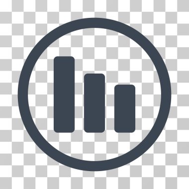 Çubuk grafik azalma yuvarlak vektör simgesi