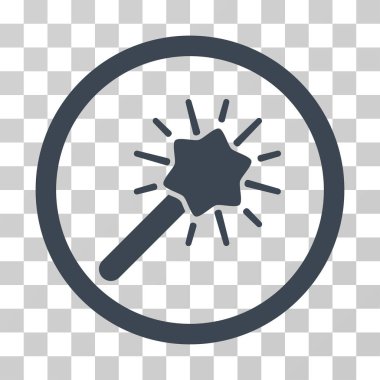 Sihirli aracı yuvarlak vektör simgesi