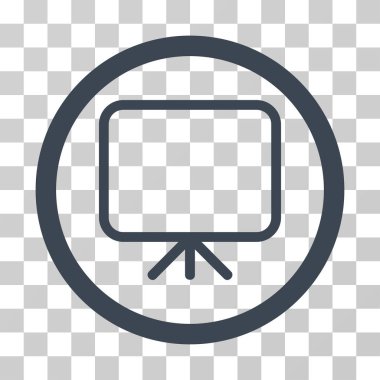 Sunum ekranı yuvarlak vektör simgesi