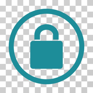 Kilit yuvarlak vektör simgesi