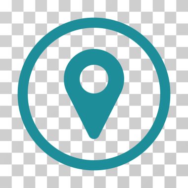 Harita işaretleyici yuvarlak vektör simgesi