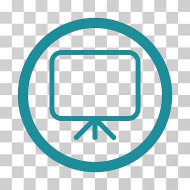 Sunum ekranı yuvarlak vektör simgesi