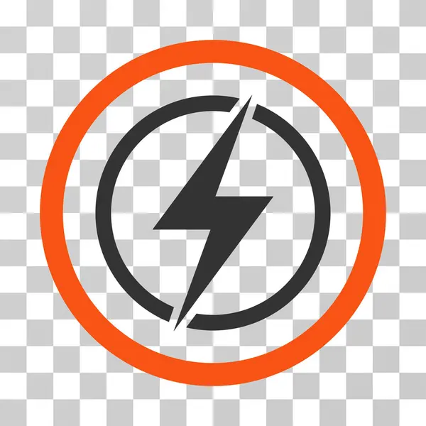 Icono vectorial redondeado de peligro eléctrico — Archivo Imágenes Vectoriales