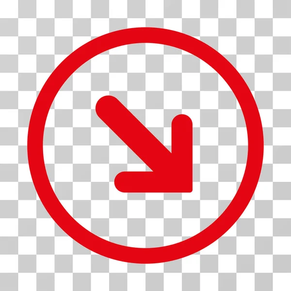 Flecha derecha hacia abajo redondeado icono del vector — Vector de stock
