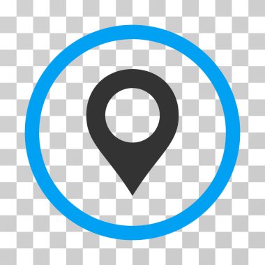 Harita işaretleyici yuvarlak vektör simgesi