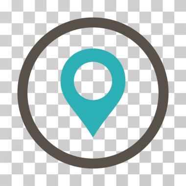 Harita işaretleyici yuvarlak vektör simgesi