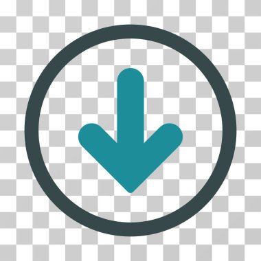 Yuvarlak vektör simgesi aşağı ok