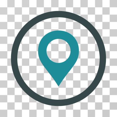 Harita işaretleyici yuvarlak vektör simgesi