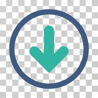 Yuvarlak vektör simgesi aşağı ok