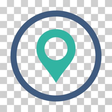 Harita işaretleyici yuvarlak vektör simgesi