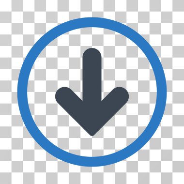 Yuvarlak vektör simgesi aşağı ok