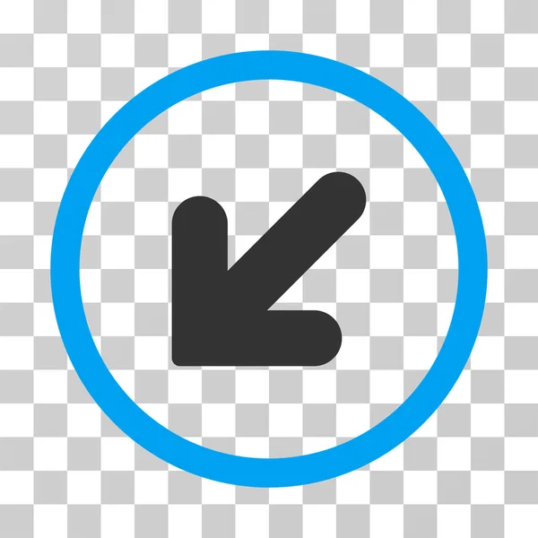 Flecha hacia abajo izquierda redondeada Vector icono — Vector de stock