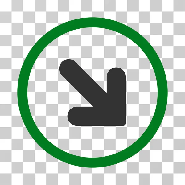 Flecha hacia abajo derecha redondeada Vector icono — Vector de stock