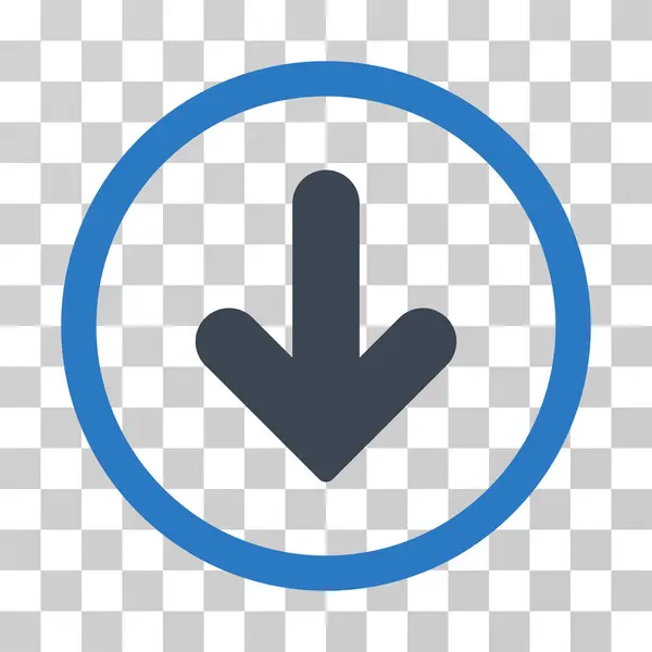 Flecha hacia abajo redondeado Vector icono — Vector de stock