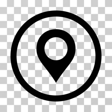 Harita işaretleyici yuvarlak vektör simgesi