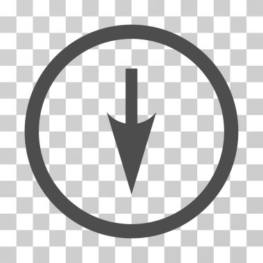 Aşağı ok yuvarlak vektör simgesi keskin