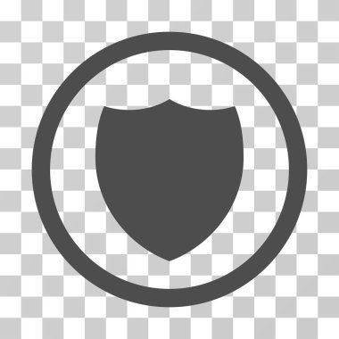 Kalkan yuvarlak vektör simgesi