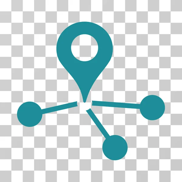 Mapa Marcador Network Vector Icon — Vetor de Stock